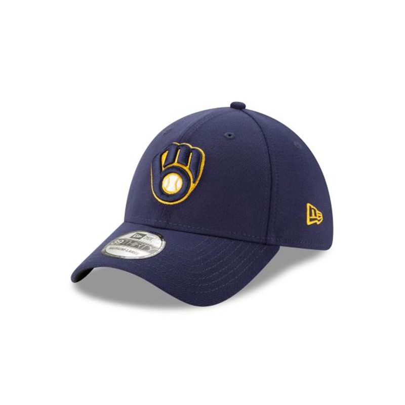 MLB Milwaukee Brewers Team Classic 39Thirty Stretch Fit (CKQ6127) - Blue New Era Caps